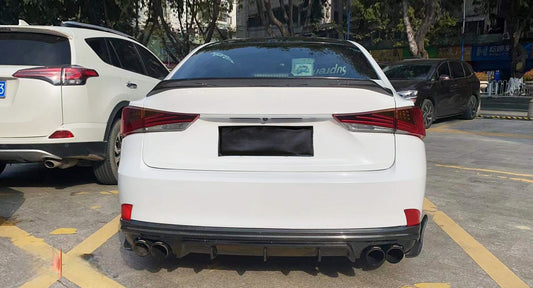 Lexus IS-F IS 300 250 200t XE30 Sedan 2014 2015 2016 2017 2018 2019 2020 with Aftermarket Parts - ARTN Style Rear Lip Spoiler Carbon Fiber from Aero Republic