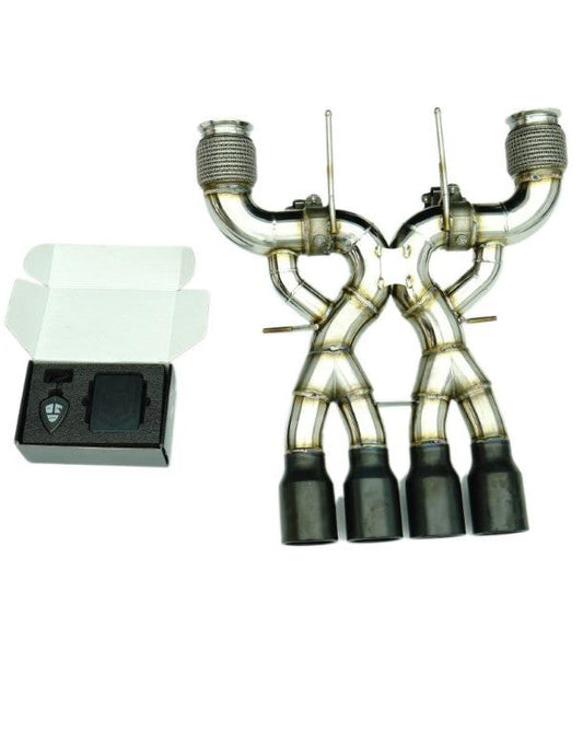 McLaren 720S 2018 2019 2020 2021 2022 2023 with Aftermarket Parts - 765LT Exhaust Tips with Valve Control Stainless Steel from Aero Republic