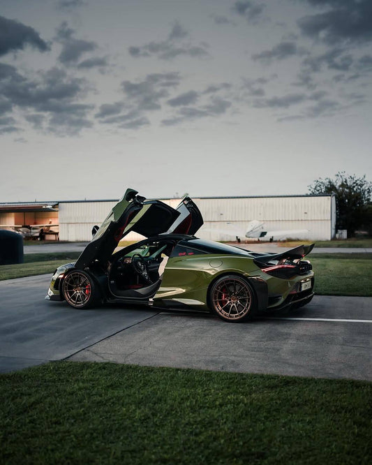 McLaren 720S 2018 2019 2020 2021 2022 2023 with Aftermarket Parts - 765LT Side Skirts Pre-preg Carbon Fiber / FRP from Aero Republic
