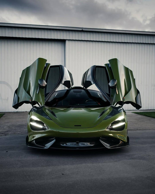 McLaren 720S 2018 2019 2020 2021 2022 2023 with Aftermarket Parts - 765LT Front Bumper & Lip Conversion Kit Pre-preg Carbon Fiber / FRP from Aero Republic