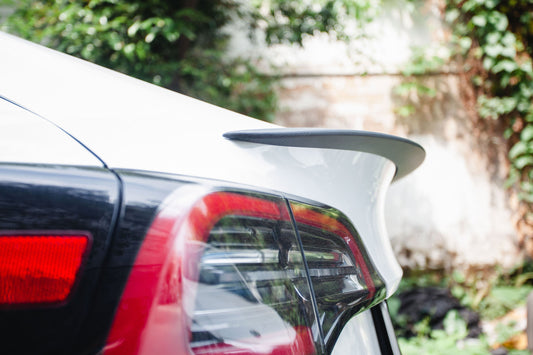 Tesla Model 3 Performance 2017 2018 2019 2020 2021 2022 2023 with Aftermarket Parts - A Style Rear Lip Spoiler Pre-preg Carbon Fiber from Aero Republic