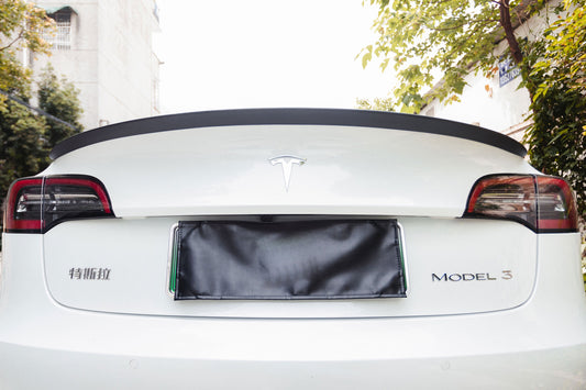Tesla Model 3 Performance 2017 2018 2019 2020 2021 2022 2023 with Aftermarket Parts - A Style Rear Lip Spoiler Pre-preg Carbon Fiber from Aero Republic
