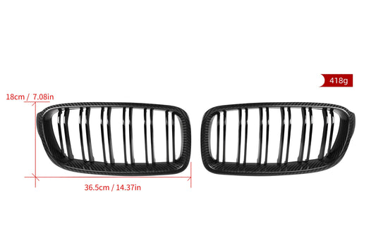 BMW 3 Series M340 340 335 330 328 320 F30 F31 2013 2014 2015 2016 2017 2018 2019 2020 with Aftermarket Parts - Dual Slat Front Kidney Grill Pre-preg Carbon Fiber from Aero Republic