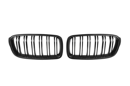 BMW 3 Series M340 340 335 330 328 320 F30 F31 2013 2014 2015 2016 2017 2018 2019 2020 with Aftermarket Parts - Dual Slat Front Kidney Grill Pre-preg Carbon Fiber from Aero Republic