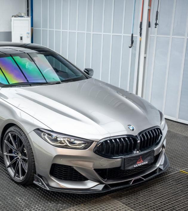 BMW 8 Series M850i 840i (With M-Package Bumper) G14 G15 G16 2018 2019 2020 2021 2022 2023 2024 with Aftermarket Parts - AE Style Front Lip Carbon Fiber from ArmorExtend