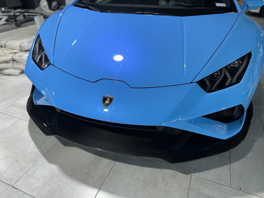 Lamborghini Huracan EVO RWD 2020 2021 2022 2023 with Aftermarket Parts - Front Lip Pre-preg Carbon Fiber from CMST Tuning