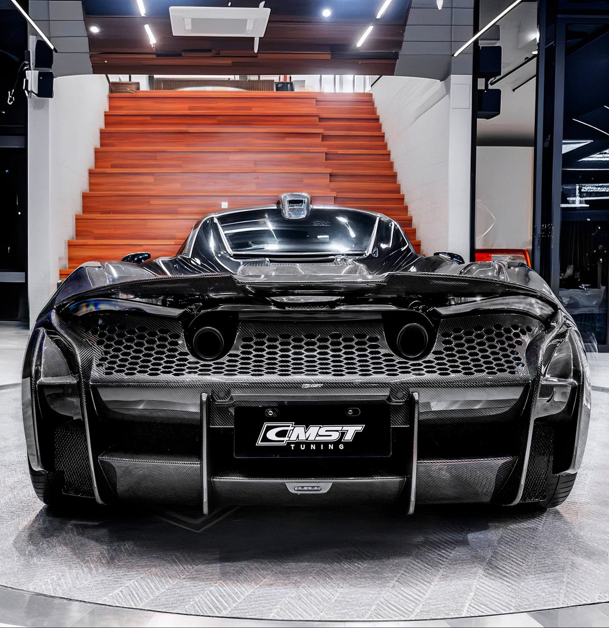 McLaren 720S 2018 2019 2020 2021 2022 2023 with Aftermarket Parts - Rear Bumper & Diffuser Carbon Fiber / FRP from CMST Tuning