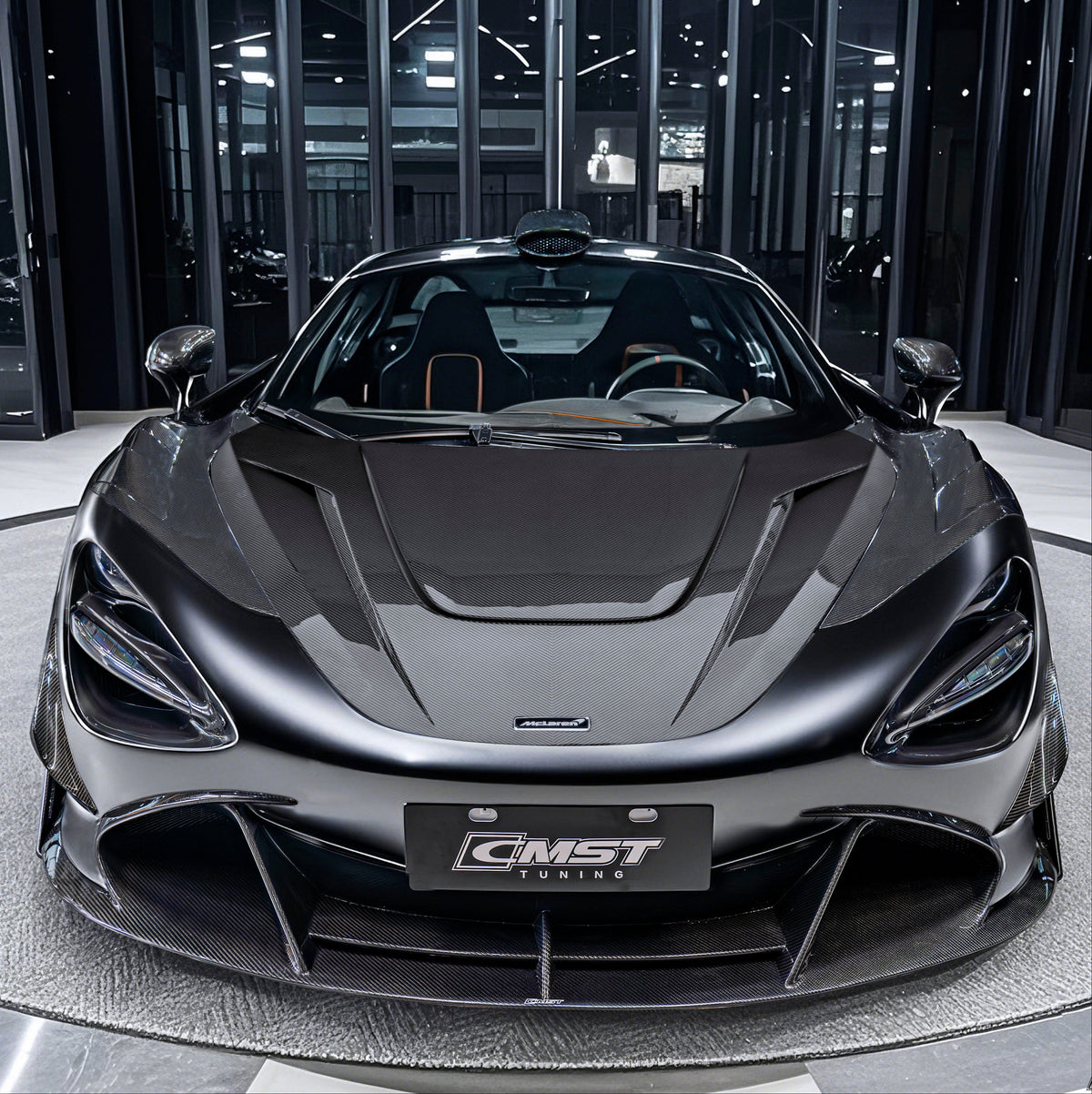 McLaren 720S 2018 2019 2020 2021 2022 2023 with Aftermarket Parts - V3 Front Lip Carbon Fiber / FRP from CMST Tuning