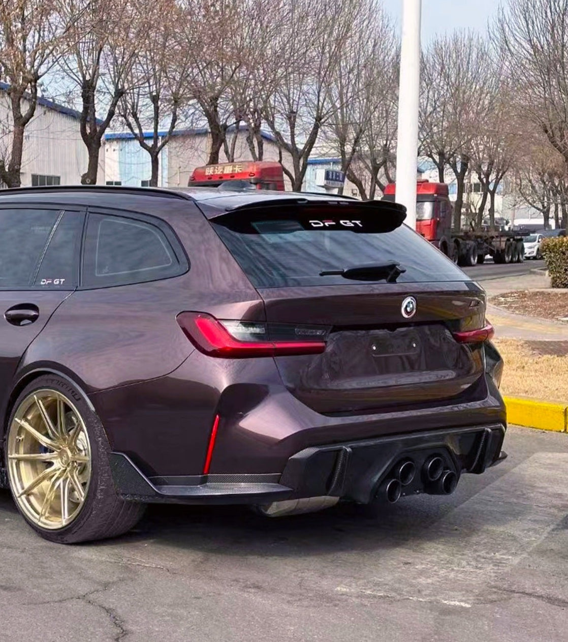 BMW M3CS M3C M3 G81 2021-ON & 3 Series M340i 330i G21 (Fits Both Pre-LCI & LCI) 2019-ON with Aftermarket Parts - Hommage+ Rear Roof Spoiler Carbon Fiber from Geex Village