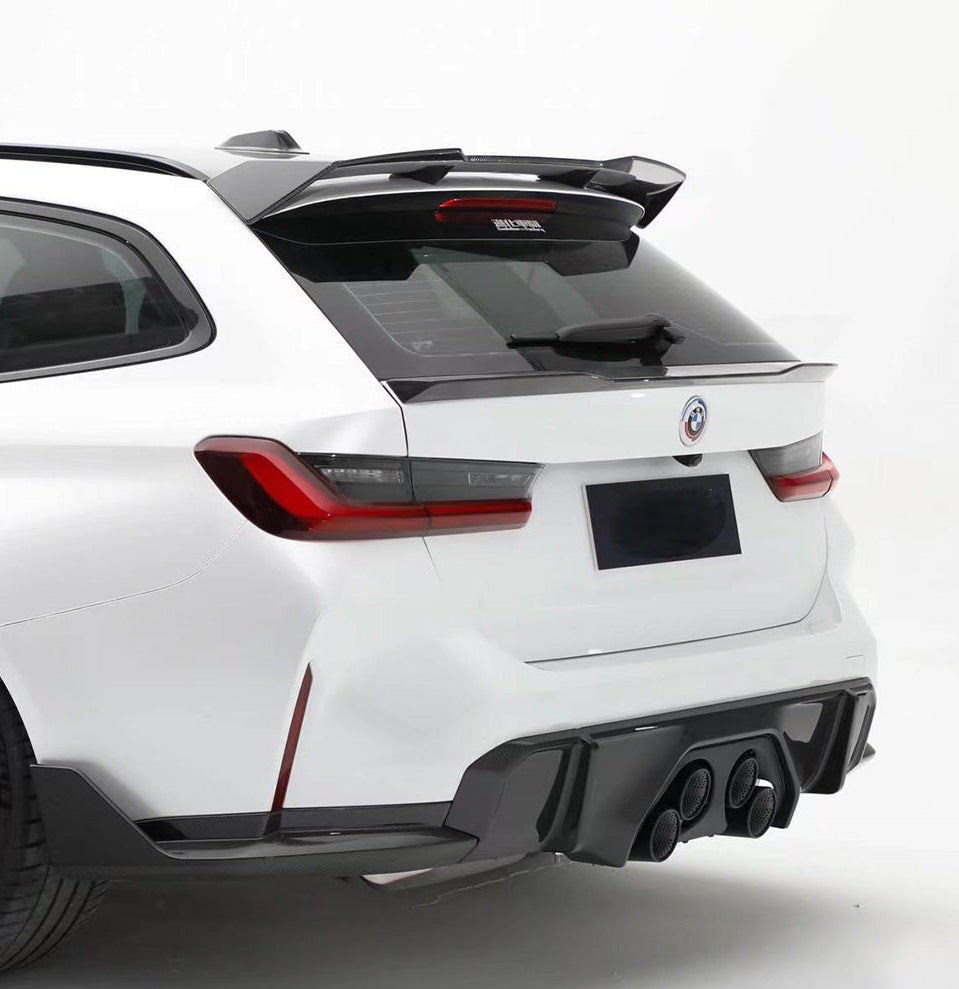 BMW M3CS M3C M3 G81 2021-ON & 3 Series M340i 330i G21 (Fits Both Pre-LCI & LCI) 2019-ON with Aftermarket Parts - Hommage+ Rear Spoiler Carbon Fiber from Geex Village