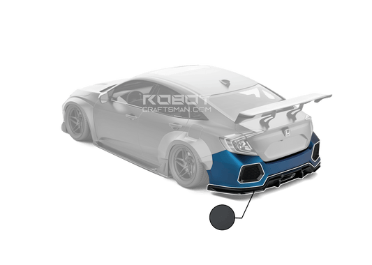 Honda Civic 10th Gen FC1 FC2 SI 2016 2017 2018 2019 2020 2021 (diffuser also compatible with ROBOT CRAFTSMAN rear bumper) with Aftermarket Parts - Rear Diffuser & Bumper Carbon Fiber / FRP from Robot Craftsman