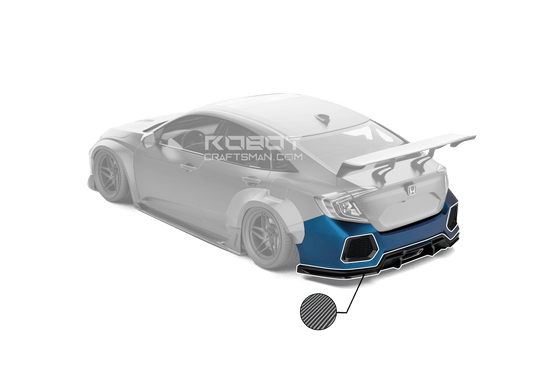Honda Civic 10th Gen FC1 FC2 SI 2016 2017 2018 2019 2020 2021 (diffuser also compatible with ROBOT CRAFTSMAN rear bumper) with Aftermarket Parts - Rear Diffuser & Bumper Carbon Fiber / FRP from Robot Craftsman