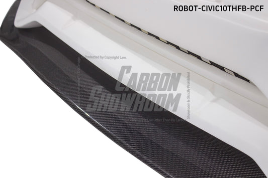 Honda Civic 10th Gen FC1 FC2 FC5 FC6 2016 2017 2018 2019 2020 2021 & Civic 10th Gen FC3 FC4 2017 2018 2019 2020 2021 & Civic 10th Gen FK7 2017 2018 2019 2020 2021 (compatible with ROBOT CRAFTSMAN front bumper) with Aftermarket Parts - Front Bumper & Front Lip Carbon Fiber / FRP from Robot Craftsman