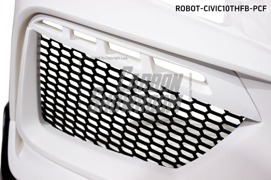 Honda Civic 10th Gen FC1 FC2 FC5 FC6 2016 2017 2018 2019 2020 2021 & Civic 10th Gen FC3 FC4 2017 2018 2019 2020 2021 & Civic 10th Gen FK7 2017 2018 2019 2020 2021 (compatible with ROBOT CRAFTSMAN front bumper) with Aftermarket Parts - Front Bumper & Front Lip Carbon Fiber / FRP from Robot Craftsman