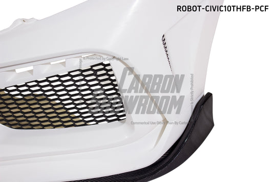 Honda Civic 10th Gen FC1 FC2 FC5 FC6 2016 2017 2018 2019 2020 2021 & Civic 10th Gen FC3 FC4 2017 2018 2019 2020 2021 & Civic 10th Gen FK7 2017 2018 2019 2020 2021 (compatible with ROBOT CRAFTSMAN front bumper) with Aftermarket Parts - Front Bumper & Front Lip Carbon Fiber / FRP from Robot Craftsman