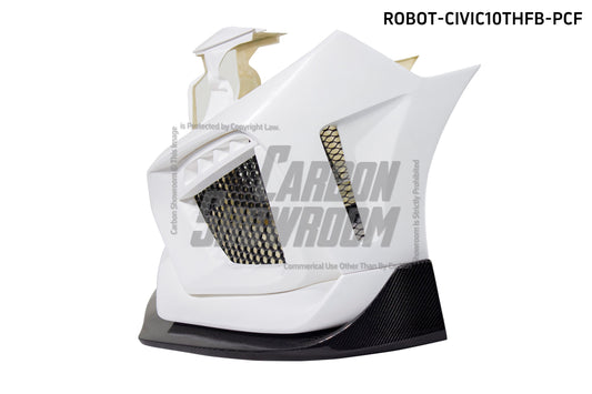 Honda Civic 10th Gen FC1 FC2 FC5 FC6 2016 2017 2018 2019 2020 2021 & Civic 10th Gen FC3 FC4 2017 2018 2019 2020 2021 & Civic 10th Gen FK7 2017 2018 2019 2020 2021 (compatible with ROBOT CRAFTSMAN front bumper) with Aftermarket Parts - Front Bumper & Front Lip Carbon Fiber / FRP from Robot Craftsman