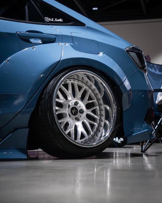 Honda Civic 10th Gen FC1 FC2 FC5 FC6 2016 2017 2018 2019 2020 2021 & Civic 10th Gen FK7 2017 2018 2019 2020 2021 (compatible with both OEM bumper and ROBOT CRAFTSMAN bumper, fits FK7 Hatchback although panel line is slightly different) with Aftermarket Parts - Widebody Wheel Arches Fender Flares Carbon Fiber / FRP from Robot Craftsman