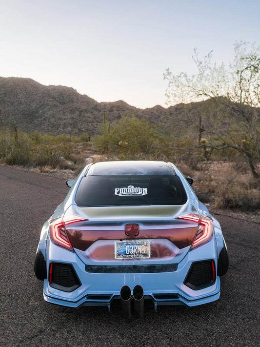 Honda Civic 10th Gen FC1 FC2 SI 2016 2017 2018 2019 2020 2021 (diffuser also compatible with ROBOT CRAFTSMAN rear bumper) with Aftermarket Parts - Rear Diffuser & Bumper Carbon Fiber/FRP/PP from Robot Craftsman