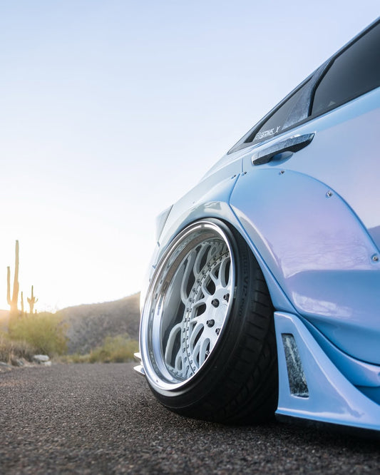 Honda Civic 10th Gen FC1 FC2 FC5 FC6 2016 2017 2018 2019 2020 2021 & Civic 10th Gen FK7 2017 2018 2019 2020 2021 (compatible with both OEM bumper and ROBOT CRAFTSMAN bumper, fits FK7 Hatchback although panel line is slightly different) with Aftermarket Parts - Widebody Wheel Arches Fender Flares Carbon Fiber / FRP from Robot Craftsman