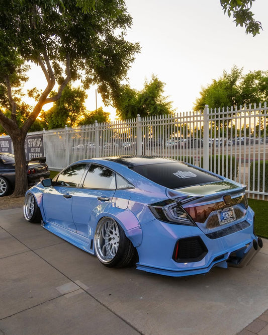 Honda Civic 10th Gen FC1 FC2 SI 2016 2017 2018 2019 2020 2021 (diffuser also compatible with ROBOT CRAFTSMAN rear bumper) with Aftermarket Parts - Rear Diffuser & Bumper Carbon Fiber/FRP/PP from Robot Craftsman