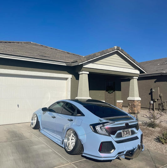 Honda Civic 10th Gen FC1 FC2 SI 2016 2017 2018 2019 2020 2021 (diffuser also compatible with ROBOT CRAFTSMAN rear bumper) with Aftermarket Parts - Rear Diffuser & Bumper Carbon Fiber/FRP/PP from Robot Craftsman