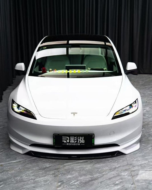 Tesla Model 3 Highland 2024 with Aftermarket Parts - Front Lip Splitter ABS & PP from Yofer USA