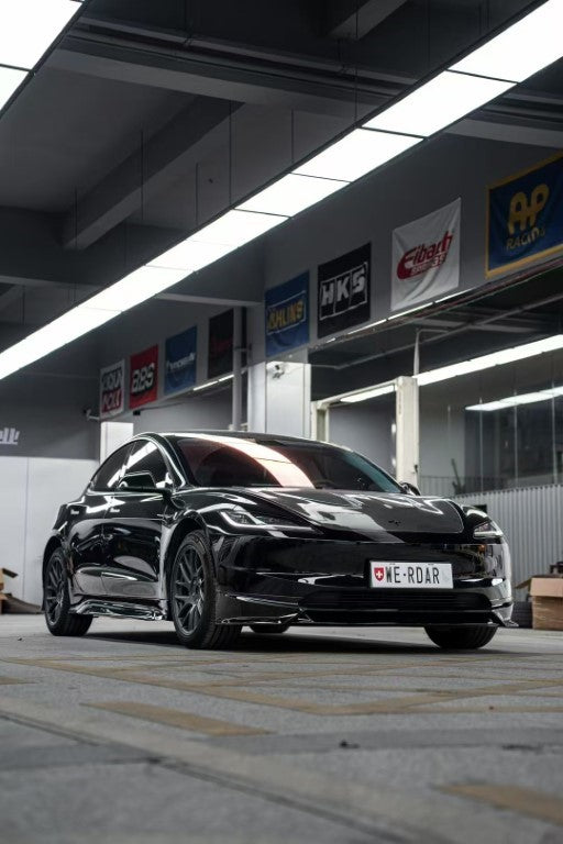 Tesla Model 3 Highland 2024 with Aftermarket Parts - Front Lip Splitter ABS & PP from Yofer USA