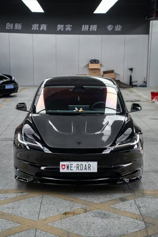 Tesla Model 3 Highland 2024 with Aftermarket Parts - Front Lip Splitter ABS & PP from Yofer USA