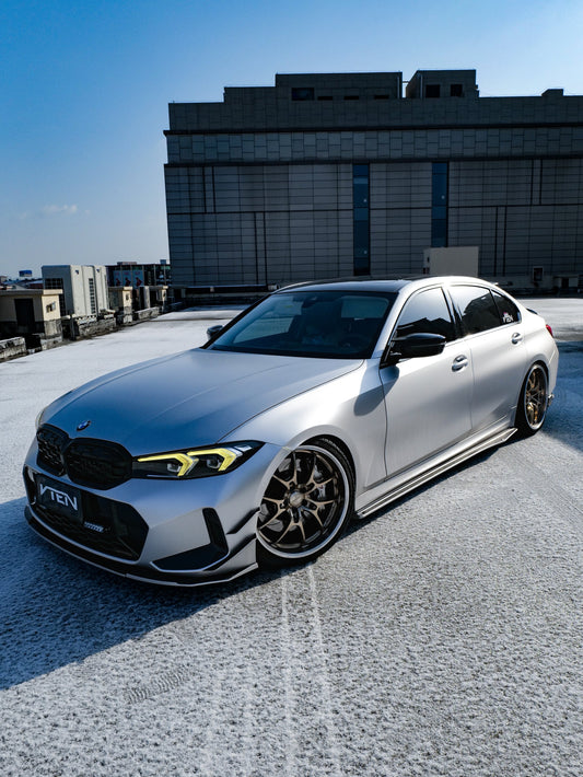 BMW 3 Series 330i (with M-package bumper, does not fit base model) M340i G20 G21 LCI 2023-ON with Aftermarket Parts - Front Lip PP from VTEN