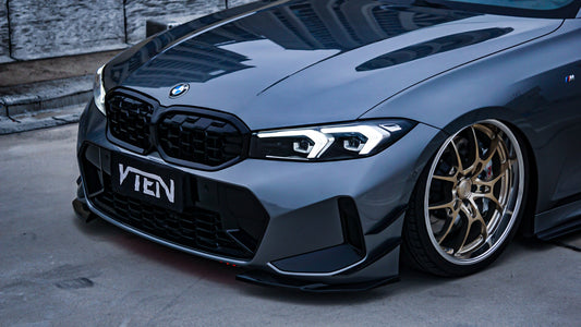BMW 3 Series 330i (with M-package bumper, does not fit base model) M340i G20 G21 LCI 2023-ON with Aftermarket Parts - Front Lip PP from VTEN