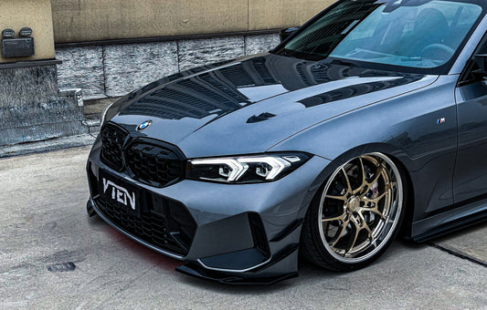 BMW 3 Series 330i (with M-package bumper, does not fit base model) M340i G20 G21 LCI 2023-ON with Aftermarket Parts - Front Lip PP from VTEN