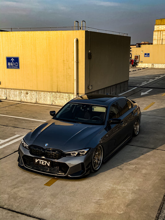 BMW 3 Series 330i (with M-package bumper, does not fit base model) M340i G20 G21 LCI 2023-ON with Aftermarket Parts - Front Lip PP from VTEN