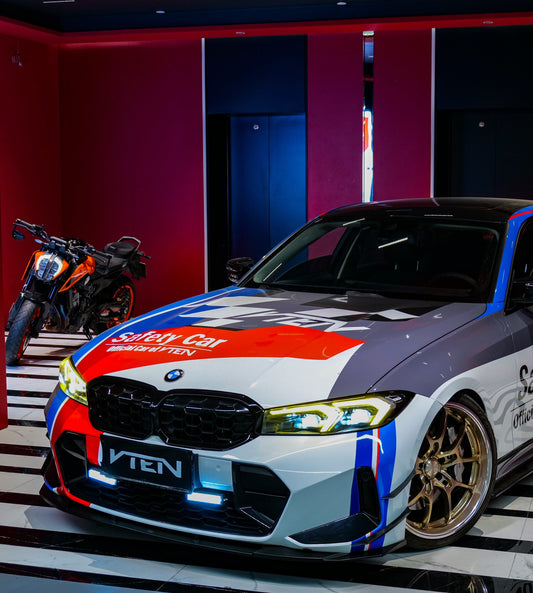 BMW 3 Series 330i (with M-package bumper, does not fit base model) M340i G20 G21 LCI 2023-ON with Aftermarket Parts - Front Lip PP from VTEN