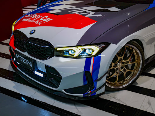 BMW 3 Series 330i (with M-package bumper, does not fit base model) M340i G20 G21 LCI 2023-ON with Aftermarket Parts - Front Lip PP from VTEN