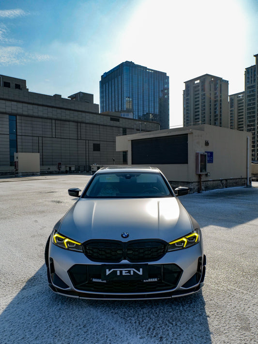 BMW 3 Series 330i (with M-package bumper, does not fit base model) M340i G20 G21 LCI 2023-ON with Aftermarket Parts - Front Lip PP from VTEN