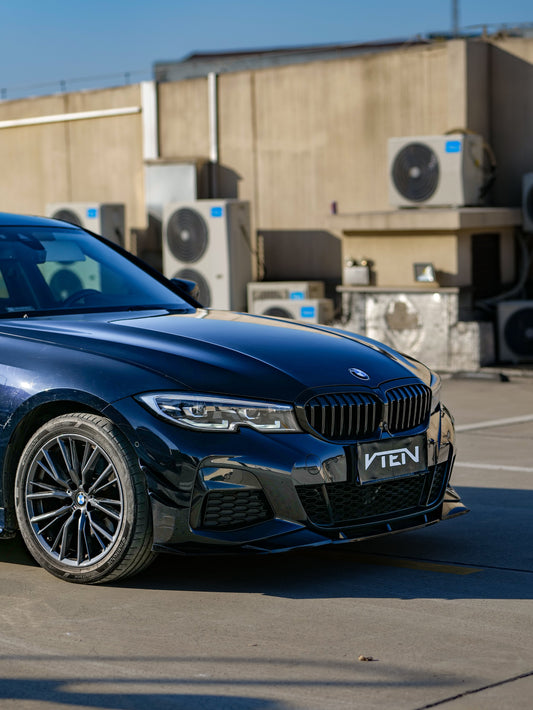BMW 3 Series 330i (with M-package bumper, does not fit base model) M340i G20 G21 Pre-LCI 2019 2020 2021 2022 with Aftermarket Parts - Front Lip PP from VTEN