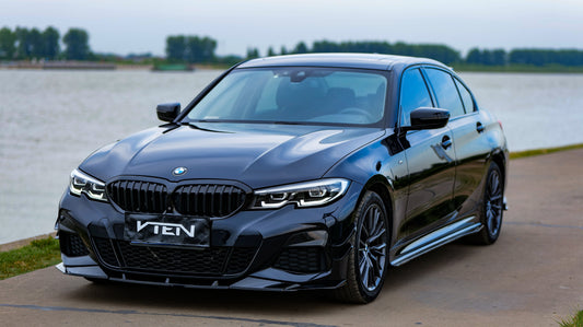 BMW 3 Series 330i (with M-package bumper, does not fit base model) M340i G20 G21 Pre-LCI 2019 2020 2021 2022 with Aftermarket Parts - Front Lip PP from VTEN