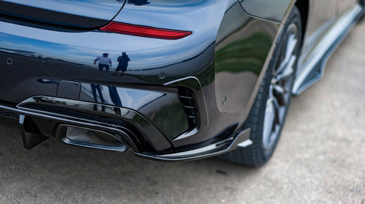 BMW 3 Series 330i M340i G20 G21 Pre-LCI (fitment for 330i requires M-Sport package bumper) 2020 2021 2022 with Aftermarket Parts - Rear Diffuser & Corner Splitter ABS / PP from VTEN