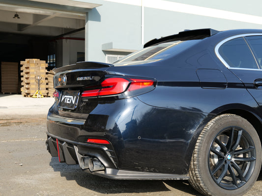 BMW M5/M5C F90 (Fits Both Pre-LCI & LCI) 2018-ON & 5 Series G30 540i M550i (With M-Package Bumper) G30 G31 (Fits Both Pre-LCI & LCI) 2017-ON with Aftermarket Parts - Rear Roof Spoiler ABS from VTEN