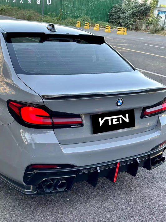 BMW M5/M5C F90 (Fits Both Pre-LCI & LCI) 2018-ON & 5 Series G30 540i M550i (With M-Package Bumper) G30 G31 (Fits Both Pre-LCI & LCI) 2017-ON with Aftermarket Parts - Rear Diffuser PP from VTEN