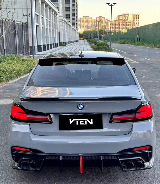 Upgrade Your BMW M5/M5C F90 (Fits Both Pre-LCI & LCI) 2018-ON & 5 Series G30 540i M550i (With M-Package Bumper) G30 G31 (Fits Both Pre-LCI & LCI) 2017-ON with Aftermarket Parts - Rear Diffuser PP from VTEN