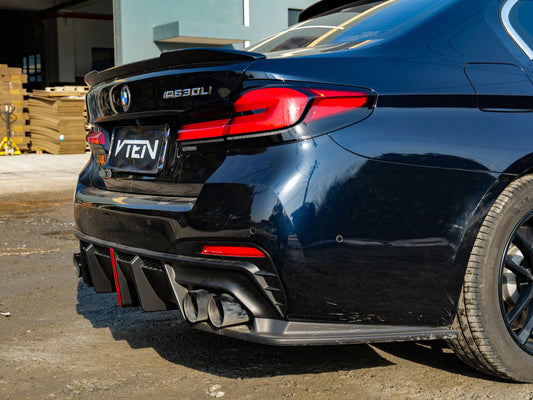 BMW M5/M5C F90 (Fits Both Pre-LCI & LCI) 2018-ON & 5 Series G30 540i M550i (With M-Package Bumper) G30 G31 (Fits Both Pre-LCI & LCI) 2017-ON with Aftermarket Parts - Rear Lip Spoiler ABS from VTEN