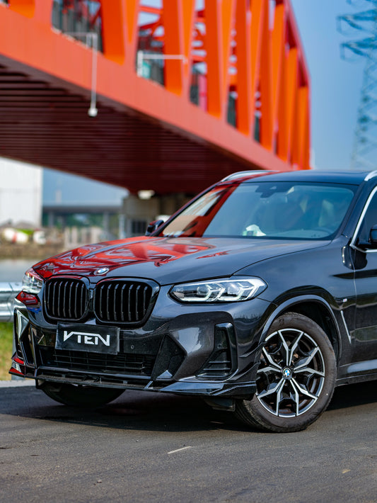 BMW X3 M40 s/x Drive30 G01 LCI & X4 M40 xDrive30 G02 LCI & IX3 BEV G08 LCI 2022-ON with Aftermarket Parts - Front Lip PP from VTEN
