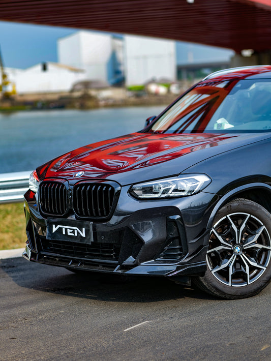 BMW X3 M40 s/x Drive30 G01 LCI & X4 M40 xDrive30 G02 LCI & IX3 BEV G08 LCI 2022-ON with Aftermarket Parts - Front Lip PP from VTEN