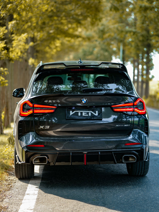 BMW X3 s/x Drive30 G01 LCI & IX3 BEV G08 LCI 2022-ON with Aftermarket Parts - Rear Diffuser & Corner Splitter PP / ABS from VTEN