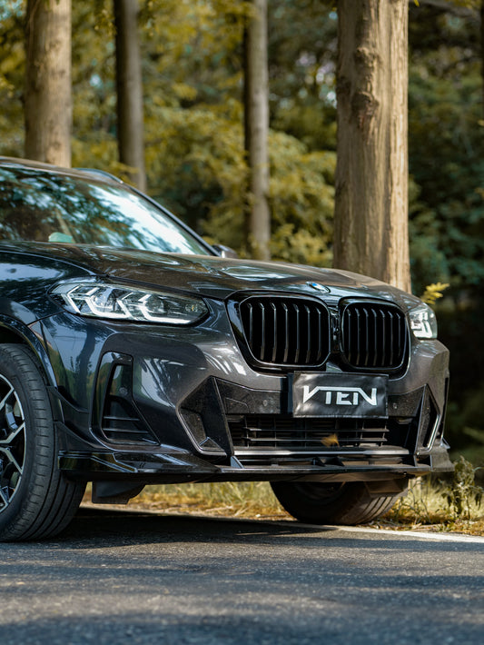 BMW X3 M40 s/x Drive30 G01 LCI & X4 M40 xDrive30 G02 LCI & IX3 BEV G08 LCI 2022-ON with Aftermarket Parts - Front Lip PP from VTEN