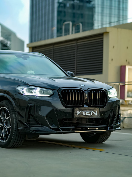 BMW X3 M40 s/x Drive30 G01 LCI & X4 M40 xDrive 30 G02 LCI & IX3 BEV G08 LCI 2022-ON with Aftermarket Parts - Front Lip PP from VTEN