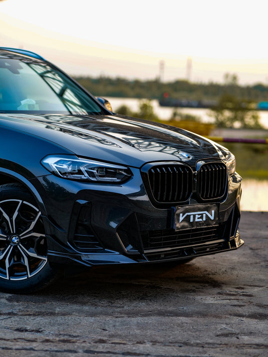 BMW X3 M40 s/x Drive30 G01 LCI & X4 M40 xDrive30 G02 LCI & IX3 BEV G08 LCI 2022-ON with Aftermarket Parts - Front Lip PP from VTEN