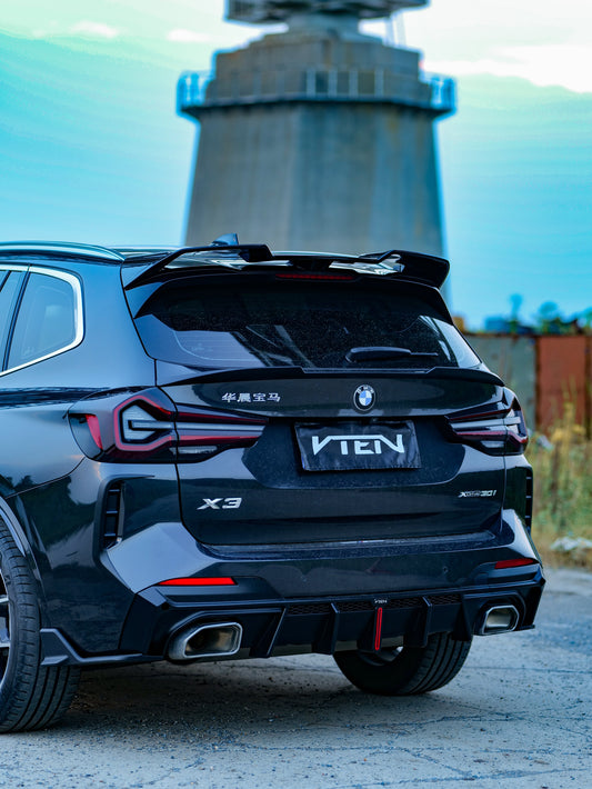 BMW X3 s/x Drive30 G01 LCI & IX3 BEV G08 LCI 2022-ON with Aftermarket Parts - Rear Roof Spoiler ABS from VTEN