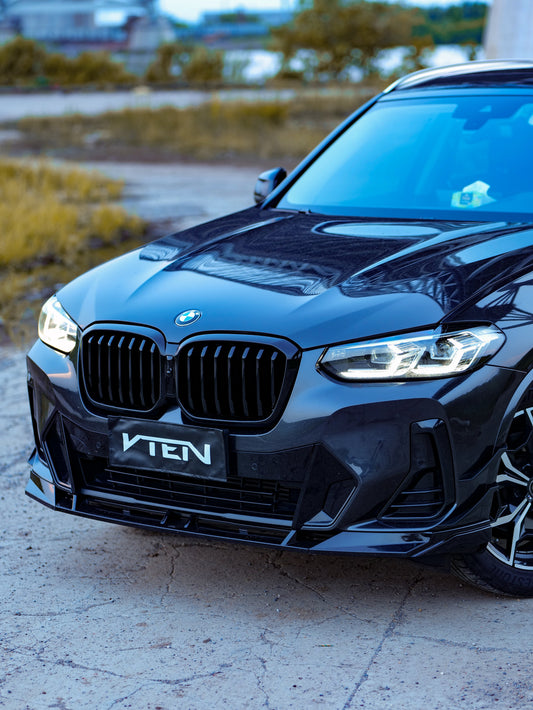 BMW X3 M40 s/x Drive30 G01 LCI & X4 M40 xDrive30 G02 LCI & IX3 BEV G08 LCI 2022-ON with Aftermarket Parts - Front Lip PP from VTEN